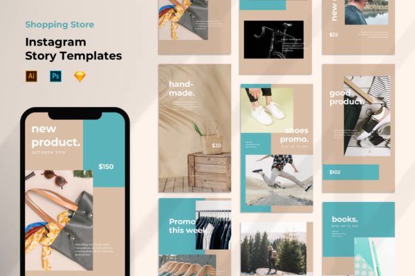 Instagram社交电商推广设计素材包 Instagram Story Template – Minimalist Store design