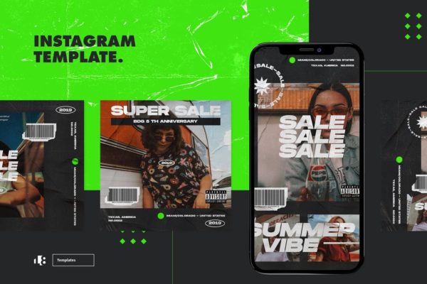 海报张贴效果风格Instagram社交设计模板第一素材精选素材 Instagram Template