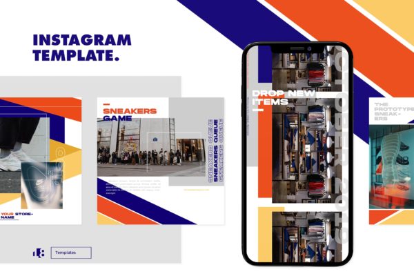 品牌故事社交推广Instagram平台设计模板蚂蚁素材精选素材v2 Instagram Template vol.2