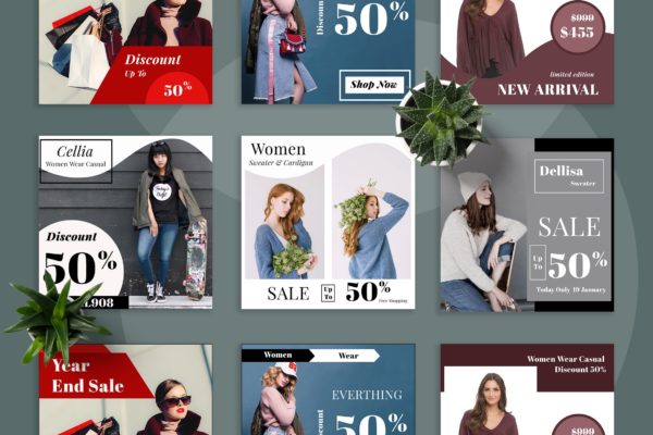 时尚产品促销社交推广设计素材包 Fashion Promo Social Media Kit