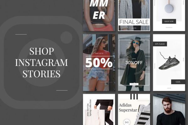 10款Instagram社交电商促销广告设计模板蚂蚁素材精选 Shop Instagram Stories