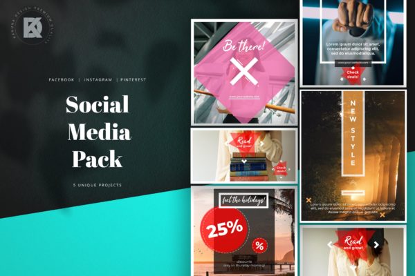 社交媒体新媒体Banner横幅广告设计模板蚂蚁素材精选 Social Media Banners Pack