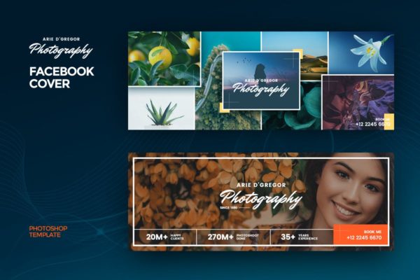 摄影师Facebook主页封面设计模板蚂蚁素材精选 Photography Facebook Cover Template