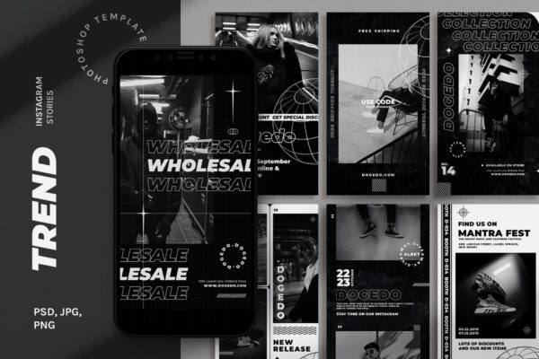 流行趋势城市风格Instagram社交媒体设计模板第一素材精选 Trend Instagram Stories