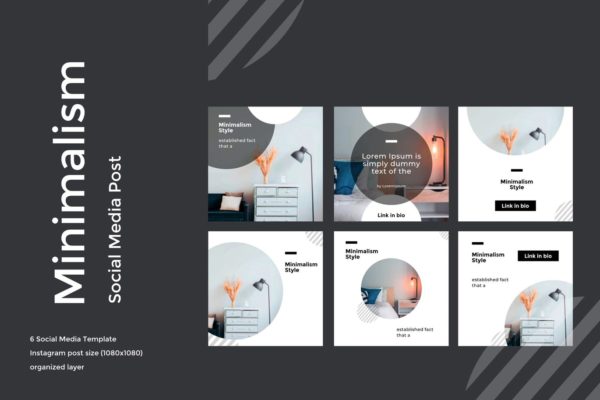 极简主义设计风格社交媒体品牌推广设计素材 Minimalism Social Media Post 1.1