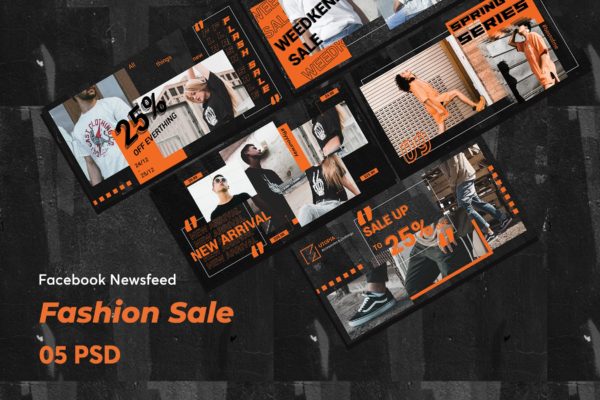 时尚促销广告Facebook社交信息流广告模板蚂蚁素材精选 Creative Fashion Sale Facebook Newsfeed