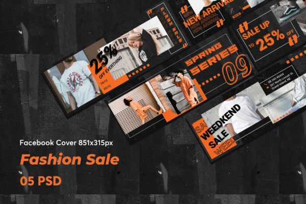 创意时尚促销Facebook封面设计模板蚂蚁素材精选 Creative Fashion Sale Facebook Cover