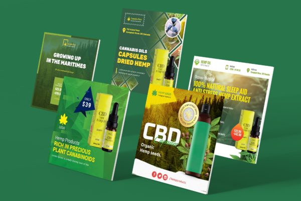 电子烟烟油产品社交媒体新媒体营销推广设计素材 Cannabis Hemp Oil Products Instagram Post