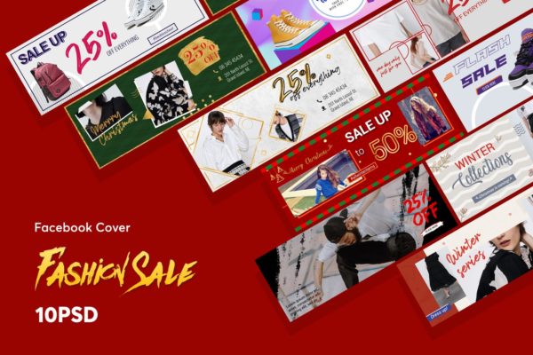 创意时尚促销主题Facebook封面设计PSD模板第一素材精选 Creative Fashion Sale Facebook Cover PSD Template
