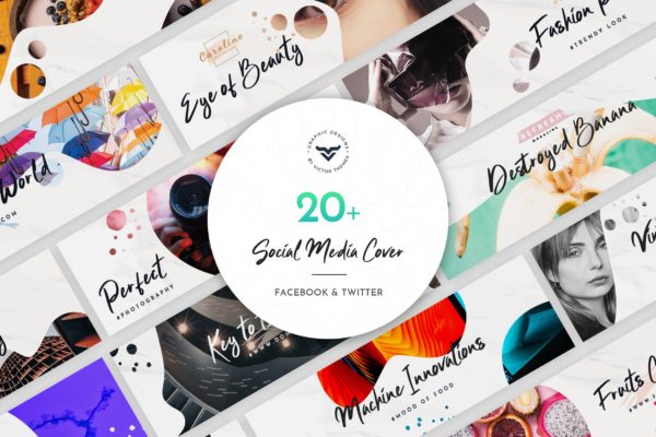 20+Facebook＆Twitter社交主页创意封面设计模板第一素材精选 Facebook & Twitter Cover Social Media Templates