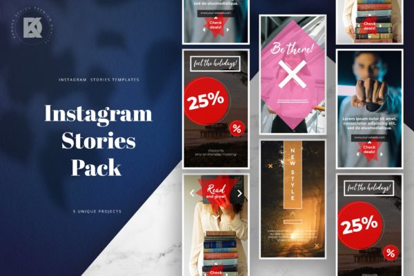 Instagram社交品牌促销广告设计模板第一素材精选 Instagram Stories Pack