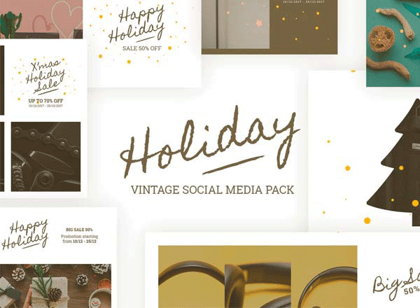 第一素材下午茶：经典圣诞节广告模板下载[PSD]