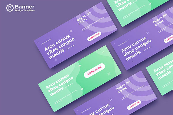 简约的时尚高端渐变色彩banner海报设计模板-2