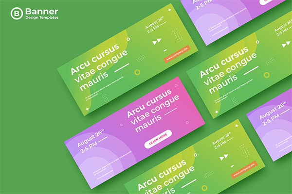 简约的时尚高端渐变色彩banner海报设计模板-3