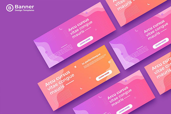 简约的时尚高端渐变色彩banner海报设计模板-5