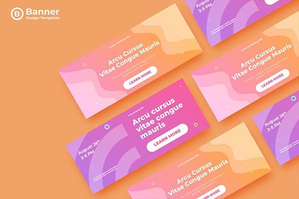 简约的时尚高端渐变色彩banner海报设计模板-10