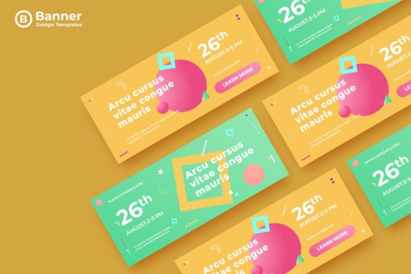 简约的时尚高端渐变色彩banner海报设计模板-15