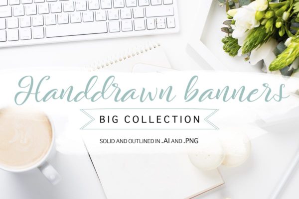 超实用Banner模板&丝带图形设计素材 Banners&Ribbons Collection