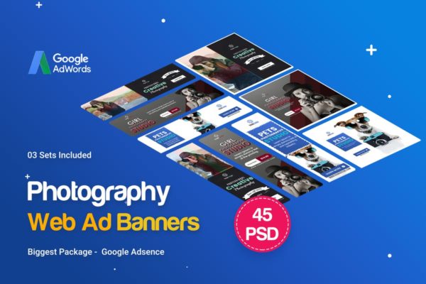 摄影服务宣传推广Banner广告模板[45个PSD] Photography Banners Ad – 45PSD [03 Sets]