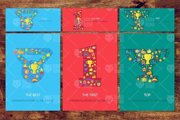 简约时尚多用途的奖牌奖杯冠军排行榜banner海报设计模板