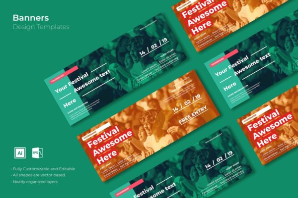 网站创意Banner第一素材精选广告模板v13 SRTP Banners Template.13