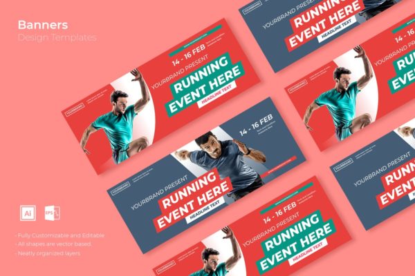 体育活动事件Banner设计模板 SRTP Banners Template.16