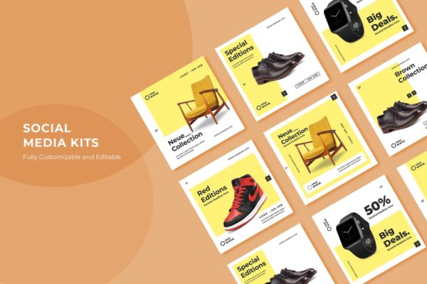 社交媒体品牌/单品促销广告Banner设计模板 ADL Social Media Kit.23