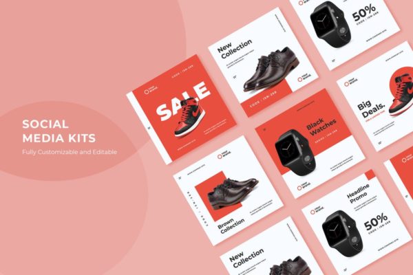 品牌电商单品社交促销广告Banner图设计模板 ADL Social Media Kit.21