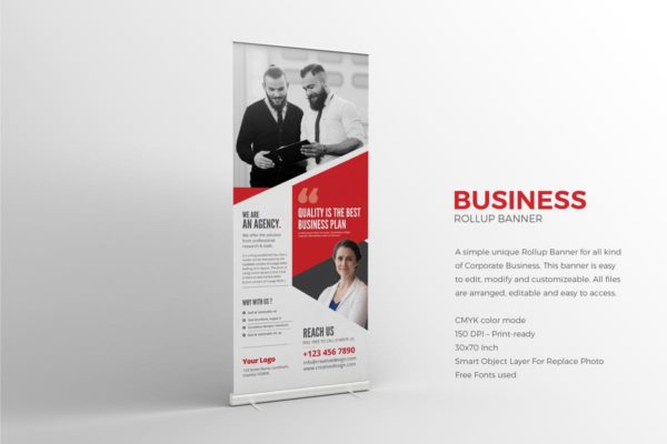 企业易拉宝展架第一素材精选广告模板 Roll-up Banner