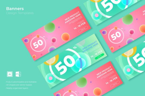 电商网店促销活动Banner图设计模板 SRTP Banners Template.20