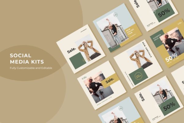 时尚品牌促销活动新媒体社交蚂蚁素材精选广告模板 ADL Social Media Kit.20