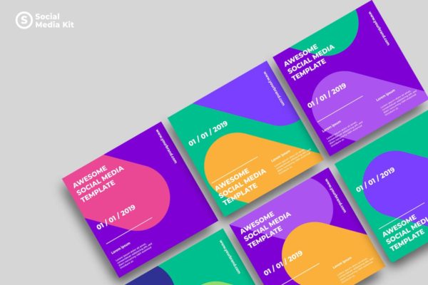 社交媒体正方形广告&贴图创意设计模板v21 SRTP – Social Media Kit.21