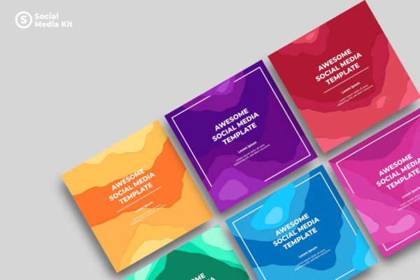社交媒体正方形广告&贴图创意设计模板v19 SRTP – Social Media Kit.19