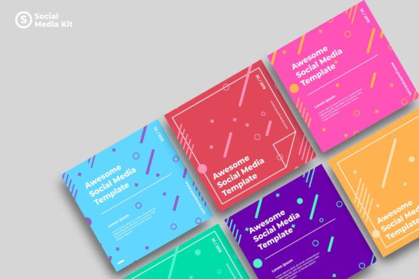 社交媒体正方形广告&贴图创意设计模板v18 SRTP – Social Media Kit.18