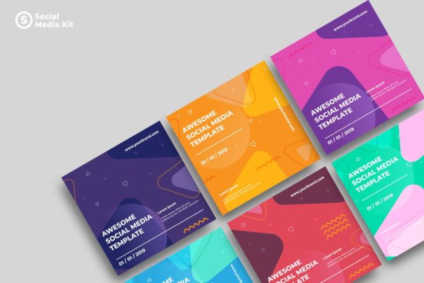 社交媒体正方形广告&贴图创意设计模板v22 SRTP – Social Media Kit.22