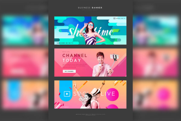 社交媒体直播平台商业网站广告Banner设计