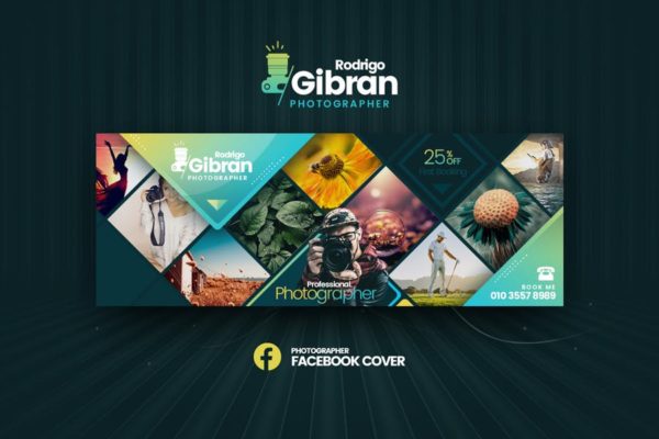 摄影师作品展示宣传社交广告Banner设计模板 Photographer Facebook Cover Template
