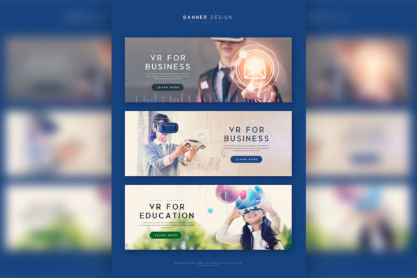 VR虚拟现实技术科技网站Banner设计模板