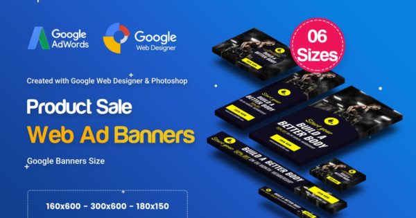 瑜伽&健身培训机构/俱乐部推广谷歌第一素材精选广告模板 C19 – Yoga & Fitness Banners GWD & PSD