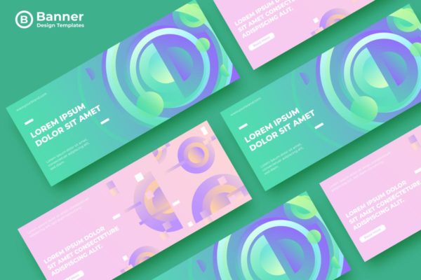 优雅清新渐变色彩网站广告Banner设计模板 SRTP Banners Template.03