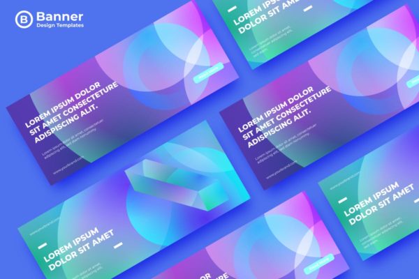 抽象渐变配色方案广告Banner设计模板 SRTP Banners Template.06