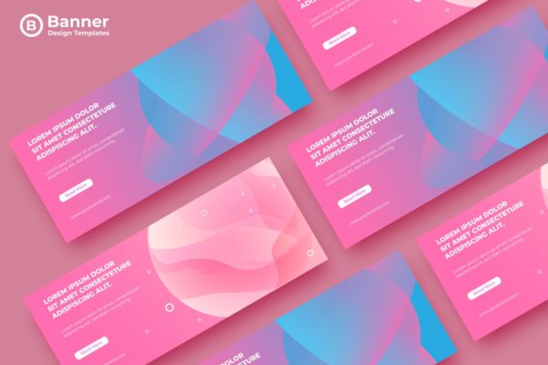 孟菲斯渐变色彩广告Banner设计模板 SRTP Banners Template.02