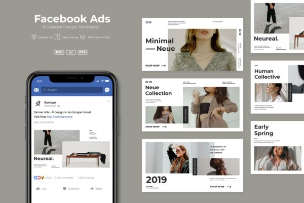 Facebook社交媒体第一素材精选广告模板素材v25 ADL – Facebook Ads.v25