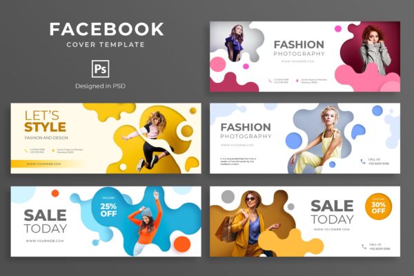 时尚品牌促销Facebook营销社交封面设计模板 Fashion Promo Facebook Cover Template
