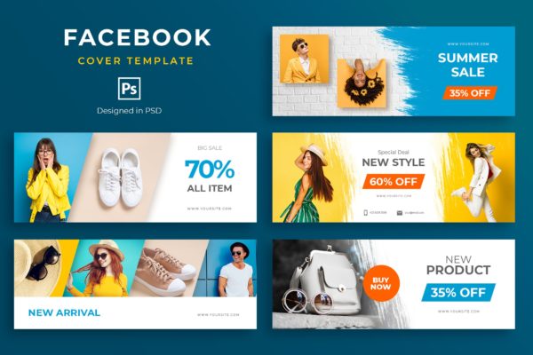 时尚服饰促销活动Facebook社交封面设计模板 Fashion Facebook Cover Template