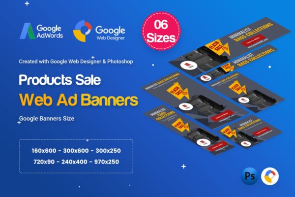 热销单品促销Banner横幅第一素材精选广告模板素材 Product Sale Banners HTML5 D8 Ad – GWD & PSD