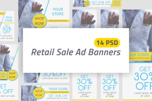 零售促销Banner横幅第一素材精选广告模板 Retail Sale Ad Banners