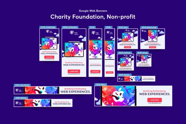 慈善基金会/非营利类型Banner横幅蚂蚁素材精选广告模板v1 Charity Foundation, Non-profit Banners Ad
