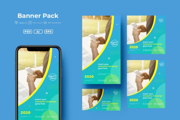 多尺寸创意网站广告Banner图设计模板v13 ADL Banner Pack.v13