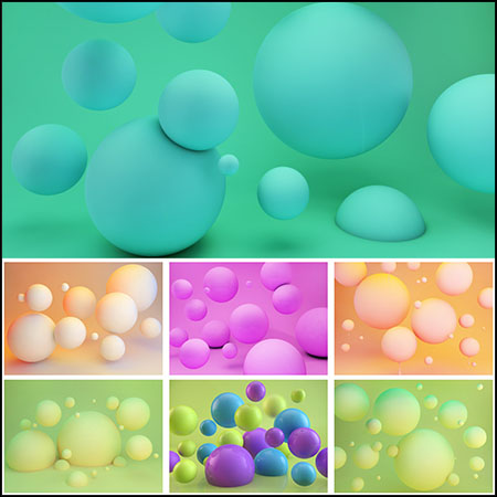 22款3D立体渐变彩色球体背景PSD分层模板